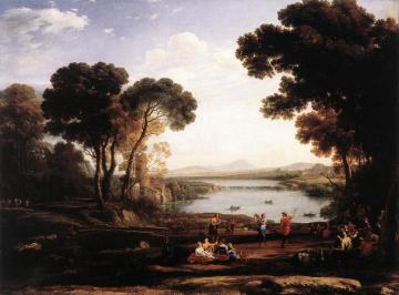 Landscape with Dancing Figures Artwork by Claude Lorrain
