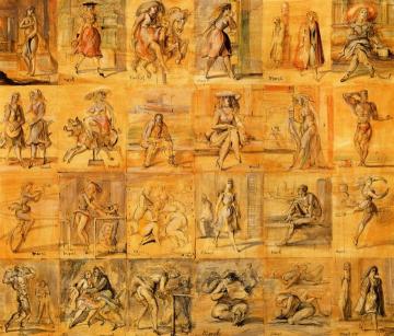 Group Of Twenty-four Card Designs Artwork by Reginald Marsh