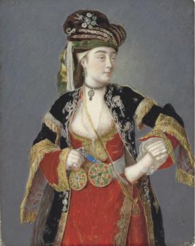 Presumed portrait of Laura Tarsi in Turkish dress Artwork by Jean Etienne Liotard