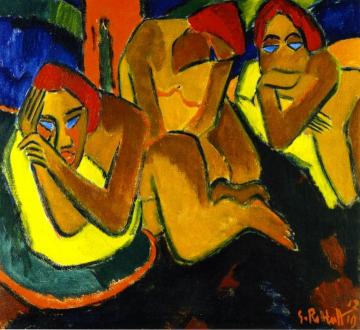 At the Kiosk Artwork by Hermann Max Pechstein