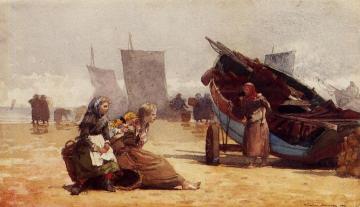 Beach Scene, Cullercoats Artwork by Winslow Homer