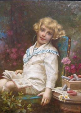 Potrait Of Haunz Javorasky Als Knabe Dressed As A Sailor Artwork by Hans Zatzka