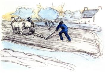 Ploughing Artwork by Robert Bevan