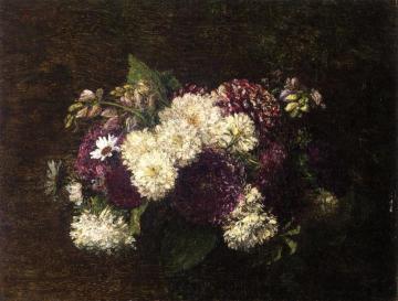 Chrysanthemums and Varied Flowers Artwork by Henri Fantin-Latour