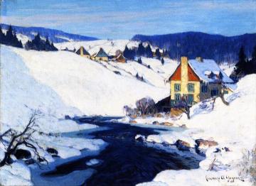 Mill and Stream, Morning Sun Artwork by Clarence Gagnon