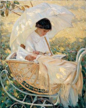 Young Mother In The Garden Artwork by Mary Cassatt