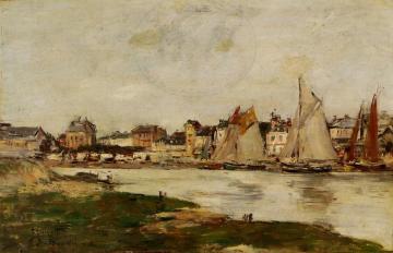 View Of The Port Of Trouville, High Tide Artwork by Eugène-Louis Boudin