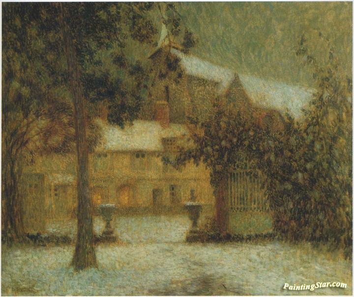The House in the Snow Artwork by Henri Le Sidaner