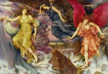 The Storm Spirits Artwork by Evelyn de Morgan