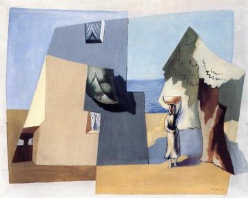 Woman in a Landscape Artwork by Leopold Survage