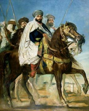 The Caliph Of Constantine Ali-hamed Followed By His Escort Artwork by Theodore Chasseriau