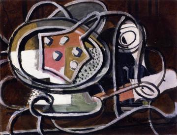 Glass and Fruit Bowl Artwork by Georges Braque