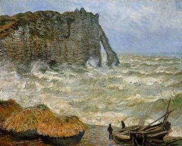 Etretat, Rough Sea Artwork by Claude Oscar Monet