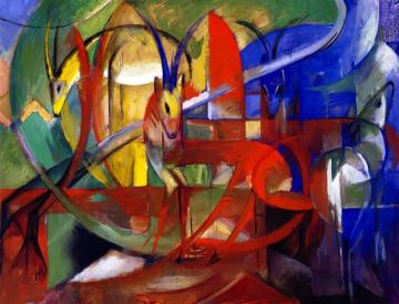 Gazelles Artwork by Franz Marc