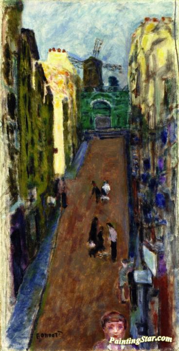 The rue Tholozé and the Moulin de la Galette Artwork by Pierre Bonnard