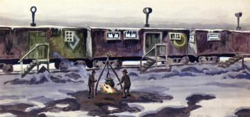 Freight Car Dwellings Artwork by Charles Burchfield