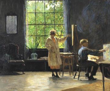 Students of Painting Artwork by Daniel Garber
