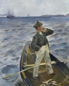In The Boat Artwork by Christian Krohg