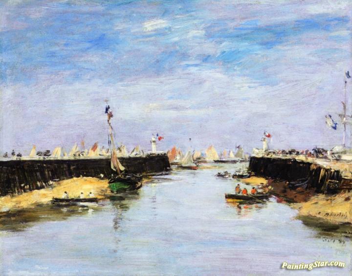 Trouville, the Jettys, Regatta Artwork by Eugène-Louis Boudin
