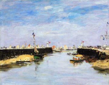 Trouville, the Jettys, Regatta Artwork by Eugène-Louis Boudin