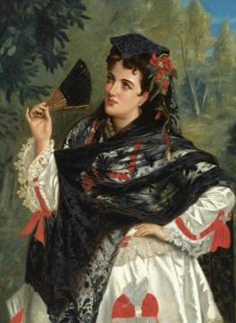 A Spanish Beauty Artwork by John Bagnold Burgess