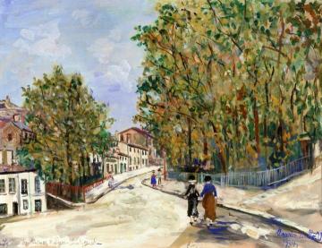 The Place des Minimes in Lyon Saint-Just Artwork by Maurice Utrillo