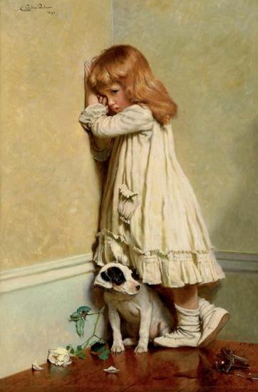 In Disgrace, 1893 Artwork by Charles Burton Barber
