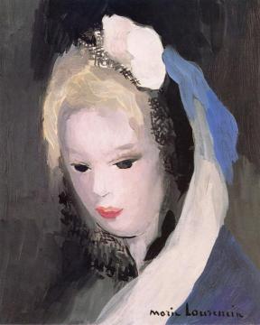 Young Girl in a Mantilla Artwork by Marie Laurencin