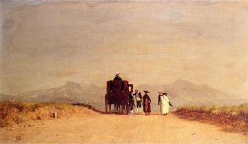 A Journey's Pause in the Roman Campagna Artwork by Jervis McEntee