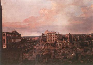 Dresden, the Ruins of the Pirnaische Vorstadt Artwork by Bernardo Bellotto