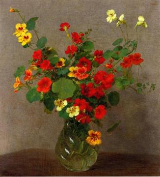 Nasturtiums Artwork by Henri Fantin-Latour
