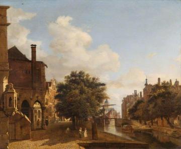 Architectural Fantasy, with the Old Town Hall, Amsterdam Artwork by Jan van der Heyden