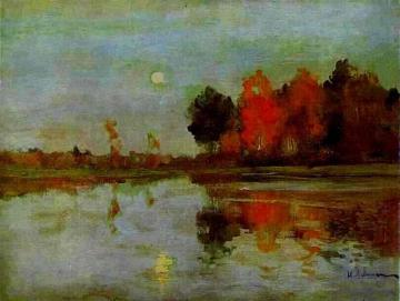 The Twilight. The Moon. Study Artwork by Isaac Ilich Levitan