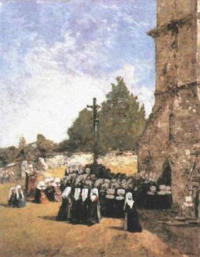 Breton Pardon Artwork by Eugène-Louis Boudin