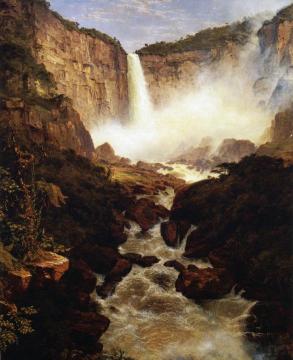 The Falls of Tequendama, Near Bogota, New Granada Artwork by Frederic Edwin Church