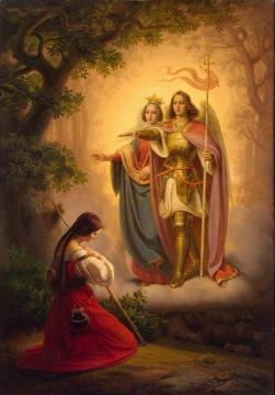 Appearance of Sts Catherine and Michael to Joan of Arc Artwork by Hermann Anton Stilke
