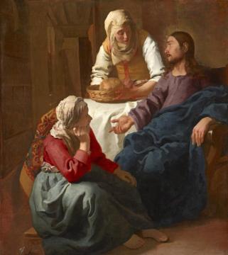 Christ In The House Of Martha And Mary Artwork by Johannes Vermeer