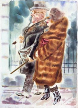 Married Couple Artwork by George Grosz