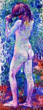 Nude from Behind, Fixing Her Hair Artwork by Theo van Rysselberghe