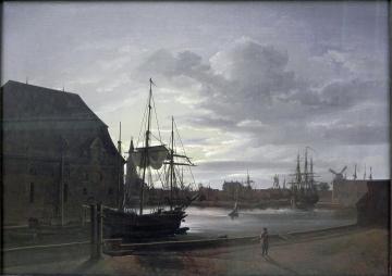 Frederiksholms Canal in Copenhagen with Christian IV's Brewery Artwork by Johan Christian Dahl