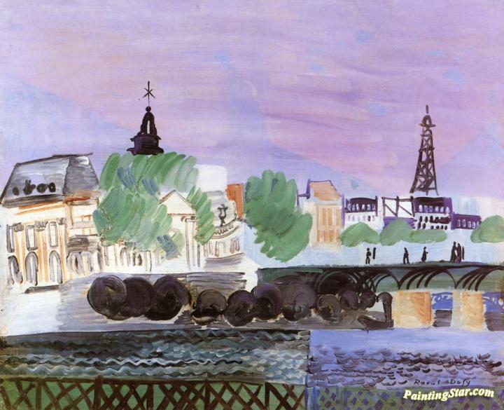 The Seine and Pont des Arts Artwork by Raoul Dufy
