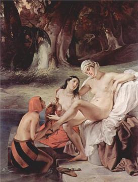 Bathing Bathsheba Artwork by Francesco Paolo Hayez