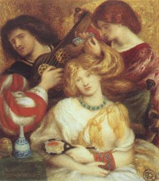 Morning Music Artwork by Dante Gabriel Rossetti