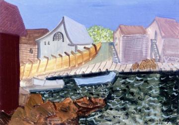 Fishing Harbor Artwork by Milton Avery