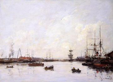 Le Havre, Le Bassin de L'Eure Artwork by Eugène-Louis Boudin