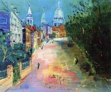 Montmartre, Rue De L'abreuvoir Artwork by Jean Dufy