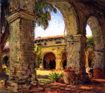 Through The Arches, Mission San Juan Capistrano Artwork by Joseph Kleitsch