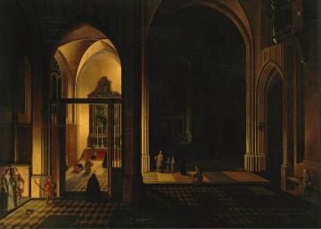 Interior of a Gothic Church Artwork by Pieter Neefs the Elder