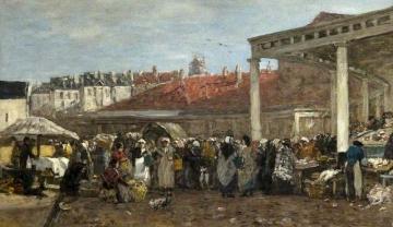 The Old Fish Market in Brussels Artwork by Eugène-Louis Boudin