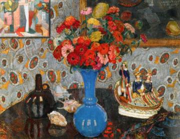 Still Life With Flowers And Shells Artwork by Leon De Smet